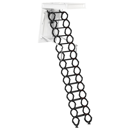 13 Steps Electirc Acctic Ladder Aluminum Folding 11.8FT Remote For Loft Home