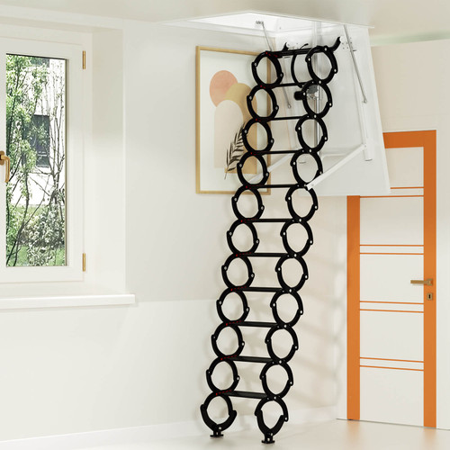 11 Steps Black Loft Folding Electirc Attic Ceiling Ladder Stairs 31.5*43.31"
