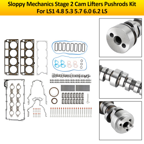 Sloppy Mechanics Stage 2 Cam Lifters Pushrods Kit For LS1 4.8 5.3 5.7 6.0 6.2 LS Sloppy Mechanics Stage 2 Cam Lifters Pushrods Kit For LS1 4.8 5.3 5.7 6.0 6.2 LS