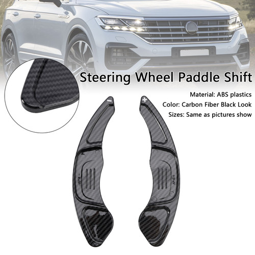 2016-2024 VW T-Roc Variant Tiguan Touareg Carbon Look Steering Wheel Paddle Shifter Extension Covers Generic