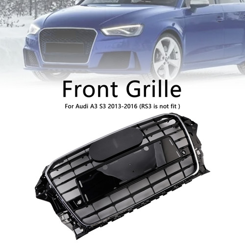 2013-2016 Audi A3 S3 S3 Style Front Bumper Grille 8V3853651 Gloss Black Chrome Generic 2013-2016 Audi A3 S3 S3 Style Front Bumper Grille 8V3853651 Gloss Black Chrome Generic
