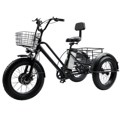 500W 48V 12A Electric Bike Snow Tricycle 3 wheel e-bike Fat Tire Tricycle
