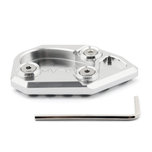 Kickstand Side Stand Enlarger Plate MV AGUSTA Brutale 1078 (08-12) F4 (04-15) Brutale 990R (10-12) Silver Kickstand Side Stand Enlarger Plate MV AGUSTA Brutale 1078 (08-12) F4 (04-15) Brutale 990R (10-12) Silver