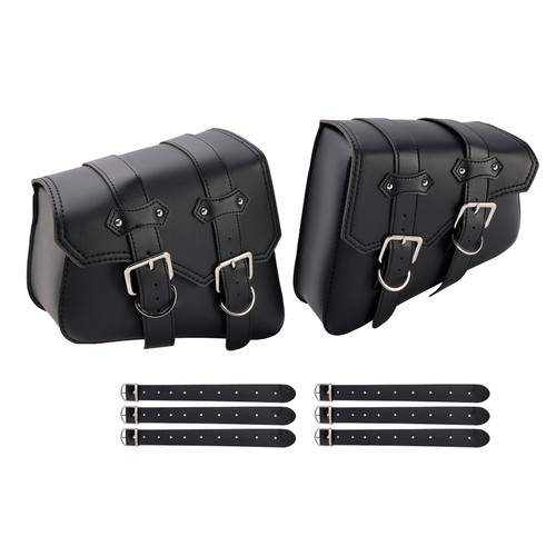 Tail Bag Pu Side Saddlebag Tail Bag Luggage Pouch 21L Storage Black For Motorbike