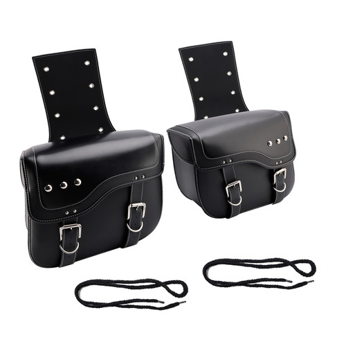 Tail Bag Pu Side Saddlebag Tail Bag Luggage Pouch 28L Storage Black For Motorbike