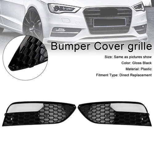 2012-2016 Audi A3 S3 2PCS Front Bumper Fog Light Cover Grille Generic