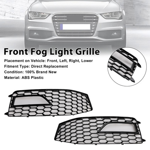 2013-2015 Audi A4 S4 2PCS Bumper Fog Light Lamp Cover Grille Generic