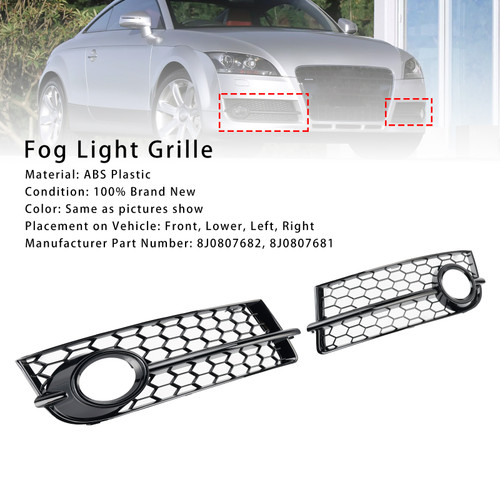 2007-2010 Audi TT MK2 Pre-Facelift 2PCS Fog Light Cover Grille 8J0807682 Generic