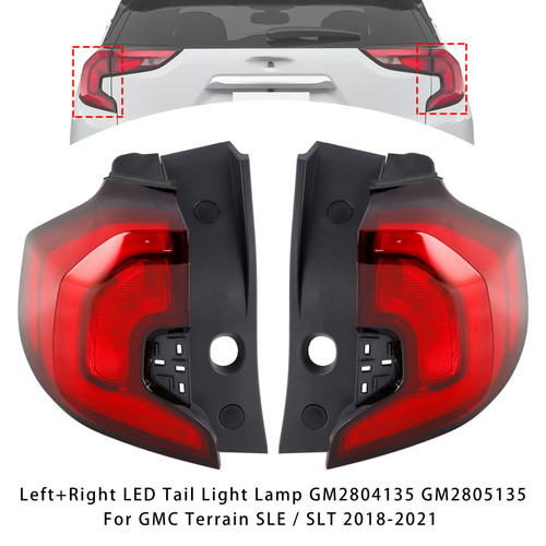 2018-2021 GMC Terrain SLE / SLT Left+Right LED Tail Light Lamp GM2804135 5135 Generic 2018-2021 GMC Terrain SLE / SLT Left+Right LED Tail Light Lamp GM2804135 5135 Generic
