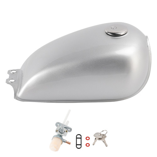 1994-1999 Suzuki GN 125 (NF41A) 4T Retro Gas Fuel Tank Gloss Silver Generic