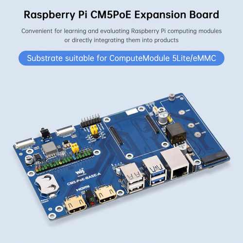 Raspberry Pi CM5 PoE Expansion Board Compute Module 5 Computing Module Baseboard Supports M.2 NVMe