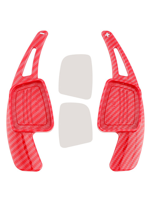 2016-2024 Audi Q2 Q2L Q3 Q5 Q7 SQ7 Q8 Steering Wheel Paddle Shifter Extension Carbon Fiber Red Look Generic