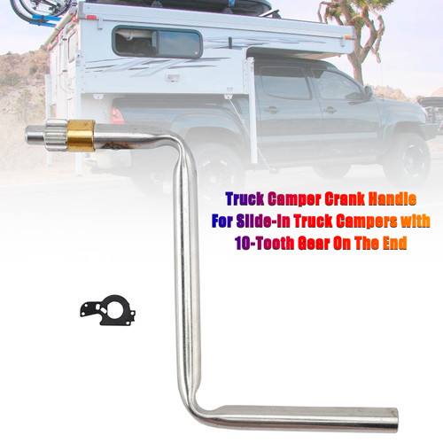 Truck Camper Crank Handle For Slide-in Truck Campers with 10-Tooth Gear On The End