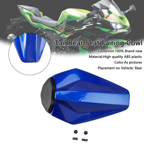 2019-2025 Kawasaki Ninja ZX-6R Tail Rear Seat Fairing Cowl Blue Generic 2019-2025 Kawasaki Ninja ZX-6R Tail Rear Seat Fairing Cowl Blue Generic