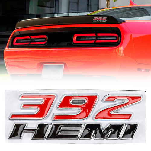 Dodge RAM Charger Challenger 3D Fender Side 392 Hemi Decal Emblem Black & Red Generic