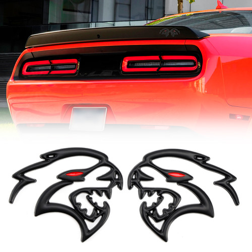 Dodge Durango Charger Challenger 2x Hellcat Fender Side Emblem Badge Decal Black Generic