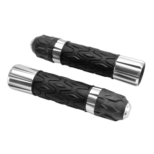 Motorcycles 7/8"/22Mm Motorcycle Handle Bar Hand Grips Cnc Universal Silver