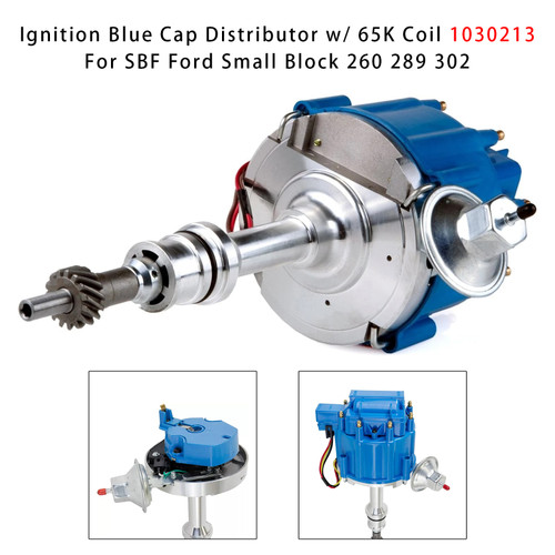 Ford Windsor 221 260 289 302 V8 Engine Ignition Blue Cap Distributor w/ 65K Coil 1030213 Generic