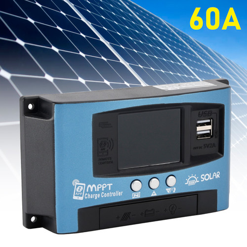 60A MPPT Solar Controller Multi-language Color Screen Serial Port MPPT Solar Controller Bluetooth Temperature Monitoring Charging 12V~60V