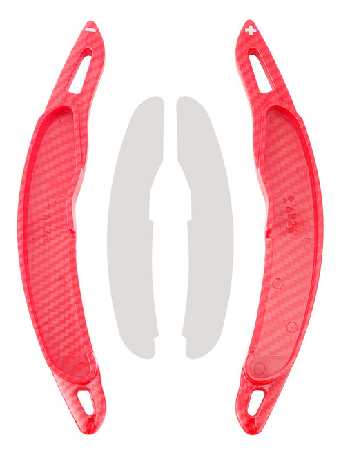 2010-2015 Mitsubishi Lancer Steering Wheel Paddle Shifter Extension Carbon Fiber Red Look Generic