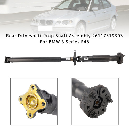 2000-2007 BMW 3 Series E46 Cabriolet Compact Coupe Touring Rear Driveshaft Prop Shaft Assembly 26117519303 Generic