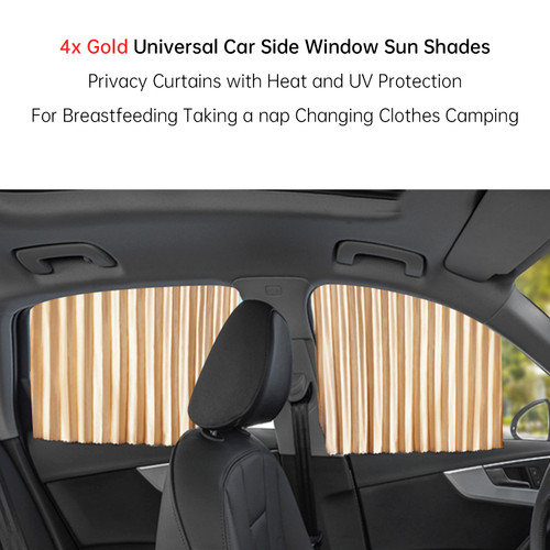 4 PCS Universal Car Side Window Sun Shades Gold For Breast feeding Taking a nap 4 PCS Universal Car Side Window Sun Shades Gold For Breast feeding Taking a nap