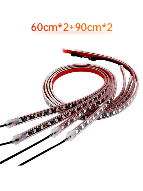 4Pcs LED Chassis Light Modified With Fantasy Ambient Light APP Controller 60cm*2+90cm*2 4Pcs LED Chassis Light Modified With Fantasy Ambient Light APP Controller 60cm*2+90cm*2