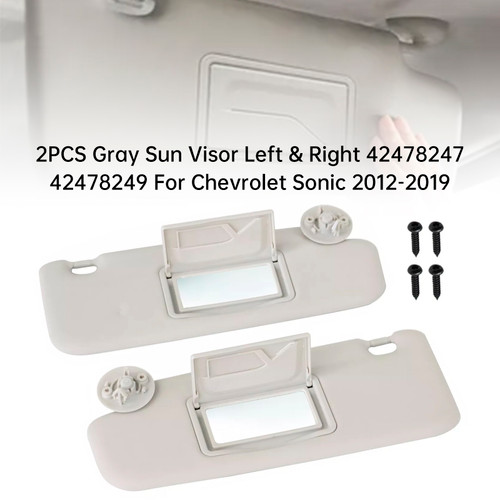 2011-2022 CHEVROLET Spark 2PCS Gray Sun Visor Left & Right 42478247 42478249 Generic