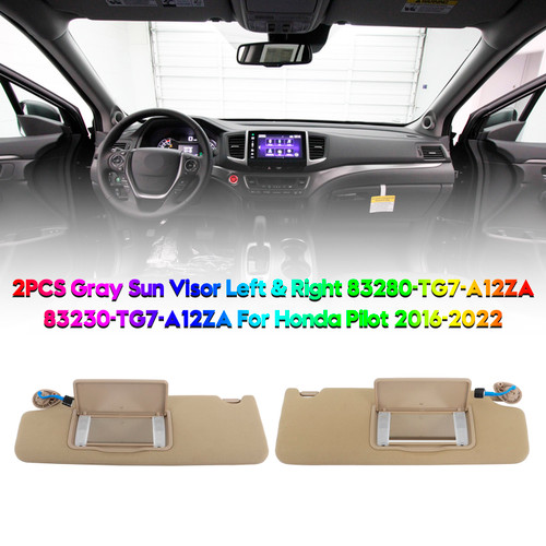 2016-2022 HONDA Pilot Gray Left+Right Side Sun Visor 83280-TG7-A12ZA Generic