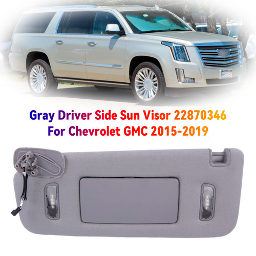2015-2019 Chevrolet Silverado 1500 2500 3500 Gray Sun Visor Left 22870346 Generic