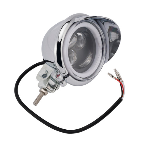 Motorcycle Beam Headlight Fog Lamp Custom Chrome #D62 For Racer Bobber Chopper