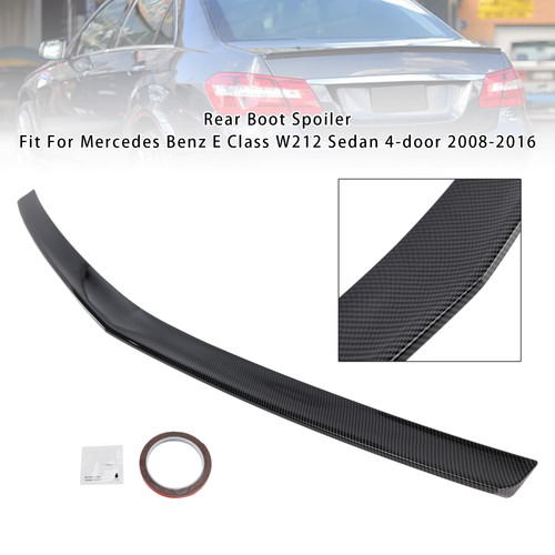 2008-2016 Mercedes Benz E Class W212 Sedan 4-door Rear Boot Spoiler Carbon Fiber Look AMG Style Generic 2008-2016 Mercedes Benz E Class W212 Sedan 4-door Rear Boot Spoiler Carbon Fiber Look AMG Style Generic