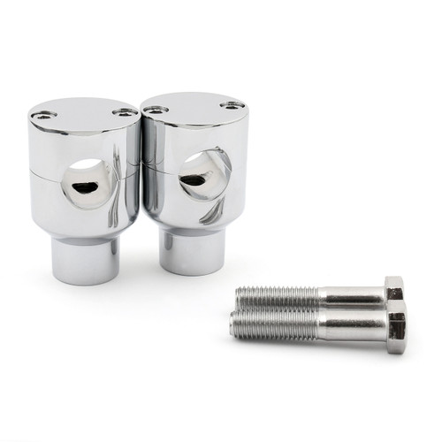 Universal 7/8" 22mm Motorcycle Bike Handlebar Handle Riser Mounting Clamp, Chrome Universal 7/8" 22mm Motorcycle Bike Handlebar Handle Riser Mounting Clamp, Chrome
