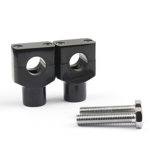 7/8" 22mm Motorcycle CNC Universal Alumium Handlebar Riser Clamp Taper, Black 7/8" 22mm Motorcycle CNC Universal Alumium Handlebar Riser Clamp Taper, Black
