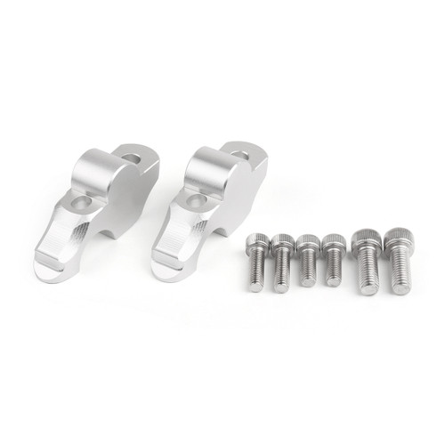 28mm Riser Handlebar Higher Extend Adapter Add BMW R1200 R NINE T (2014-2015), Silver