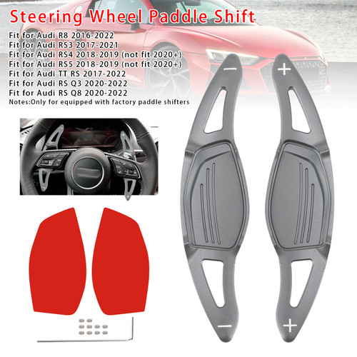 2016-2022 Audi R8 RS3 RS4 RS5 Steering Wheel Paddle Shifter Extension Aluminium Grey Generic
