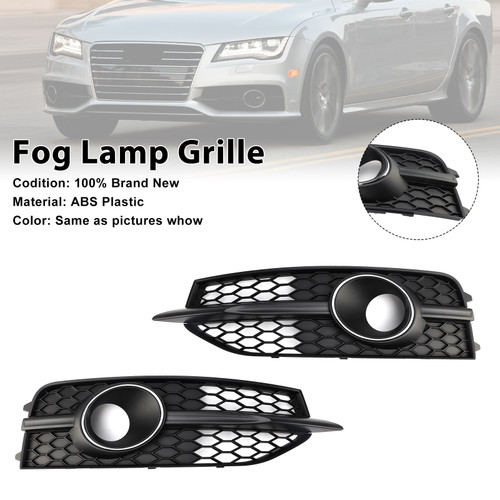 2012-2015 Audi A7 S-Line S7 2* Fog Lamp Grille Black Generic 2012-2015 Audi A7 S-Line S7 2* Fog Lamp Grille Black Generic