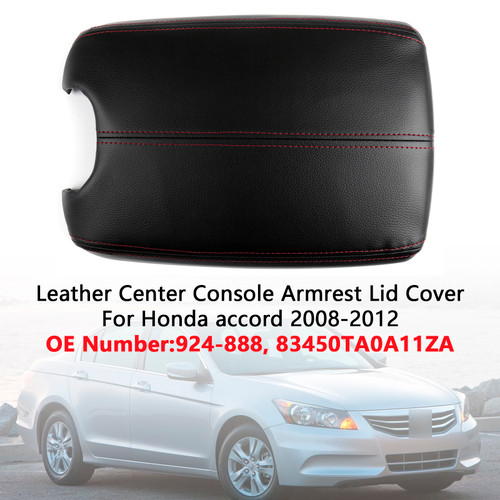 2008-2012 Honda accord Leather Center Console Armrest Lid Cover Black Generic