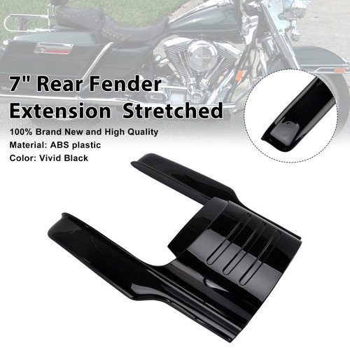 1996-2008 Harley Touring Models 7" Rear Fender Extension  Stretched Vivid Black Generic 1996-2008 Harley Touring Models 7" Rear Fender Extension  Stretched Vivid Black Generic