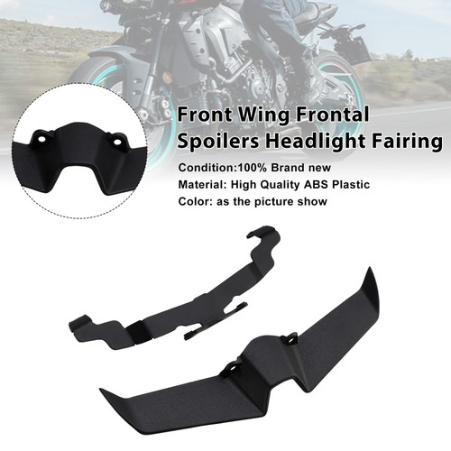2022-2024 Yamaha MT-10 Front Wing Frontal Spoilers Headlight Fairing Black Generic