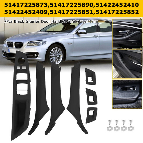 2010-2016 BMW 520 523 525 528 530 535 F10 7Pcs Left & Right Black Interior Door Handle Panel Cover Trim Set 51417261933 Generic 2010-2016 BMW 520 523 525 528 530 535 F10 7Pcs Left & Right Black Interior Door Handle Panel Cover Trim Set 51417261933 Generic