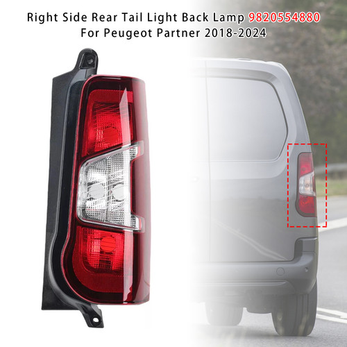 2020+ Toyota Proace City Right Side Rear Tail Light Back Lamp 9820554880 Generic