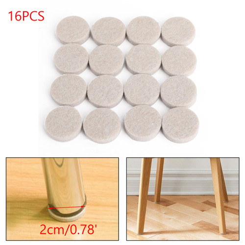 20mm STICK ON FURNITURE FELT PADS Anti-Skid Round Solid Oak Wood Floor Protector