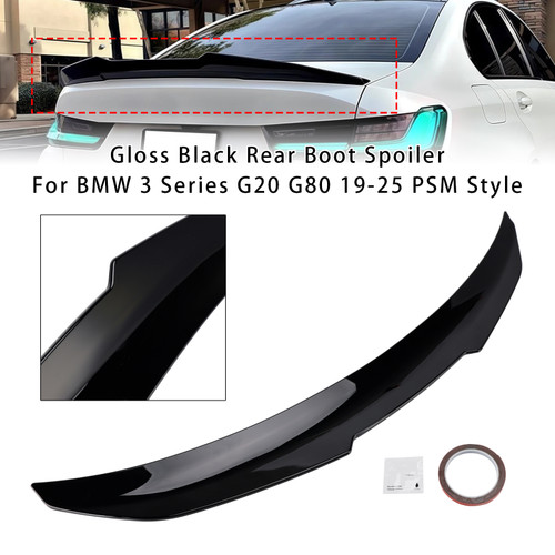 2019-2025 BMW G20 3 Series Sedan All Models Rear Boot Spoiler Gloss Black PSM Style Generic