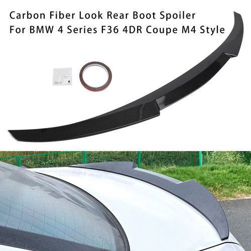 2014-2020 BMW F36 4 Series 4 Door Gran Coupe Models Rear Boot Spoiler Carbon Fiber Look M4 Style Generic