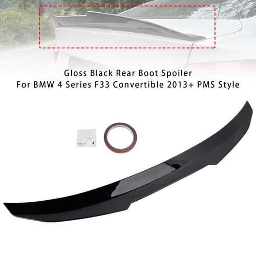 2015-2020 BMW F83 M4 Convertible Rear Boot Spoiler Gloss Black PMS Style Generic