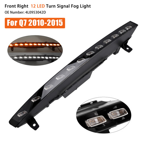 2010-2015 Audi Q7 Front Right Bumper 12 LED Turn Signal Fog Light 4L0953042D Generic