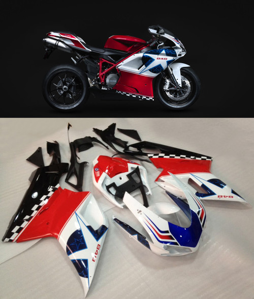 Fairings Ducati 1098 1198 848 Red White Blue Star 848 Racing (2007-2011)
