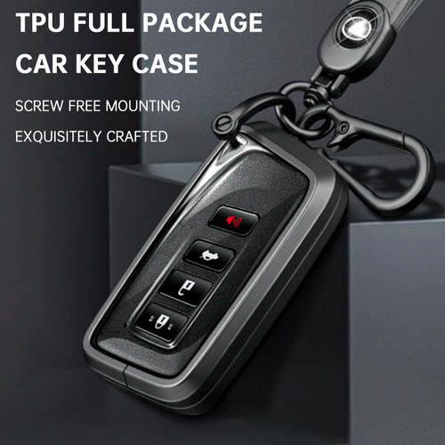Lexus IS GS ES RX RC NX LS LX Alloy Aluminum TPU Soft Film Car Key Black Case Cover Generic