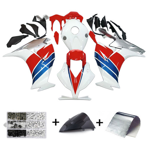 2012-2016 Honda CBR1000RR Amotopart Fairings HRC White Silver Racing Customs Fairing